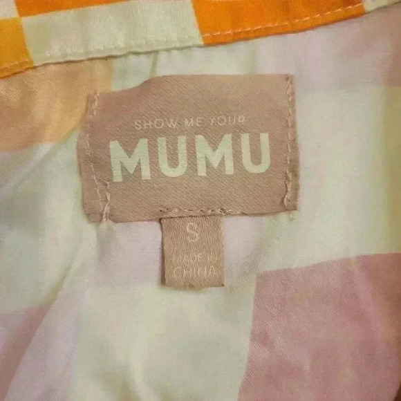 Show Me Your Mumu Womens Early Riser Silky Pajama Top Size S Multi Color Check - Picture 3 of 5